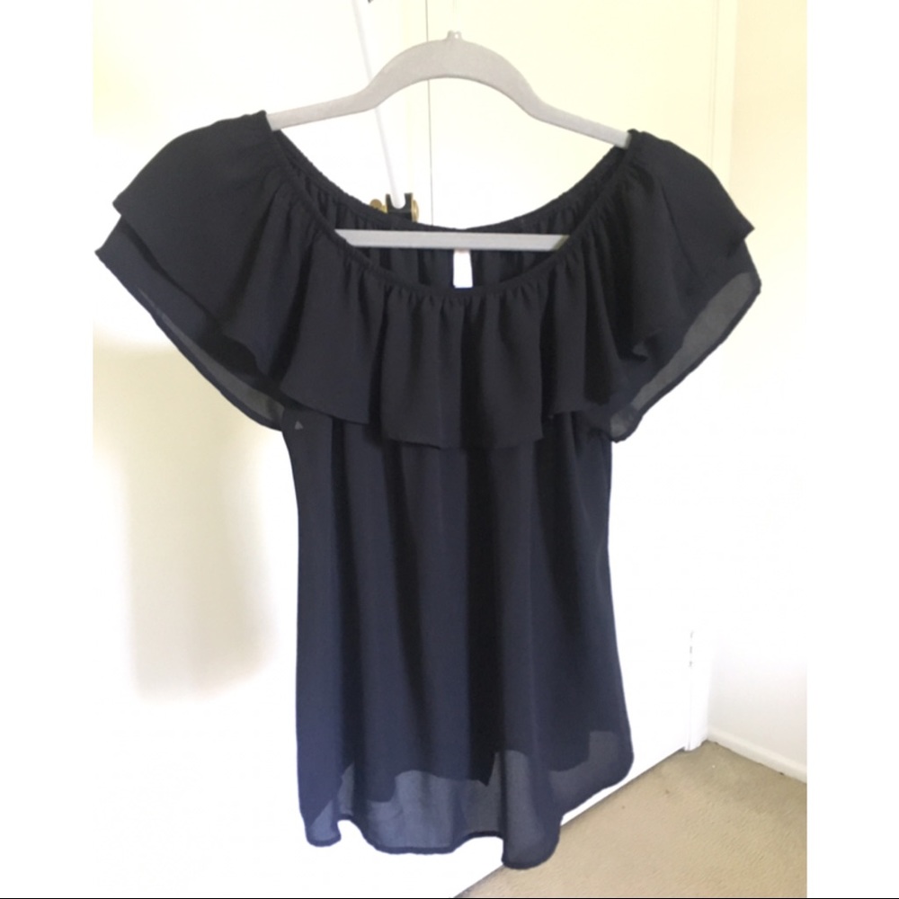 Black Off the Shoulder Xhileration Top